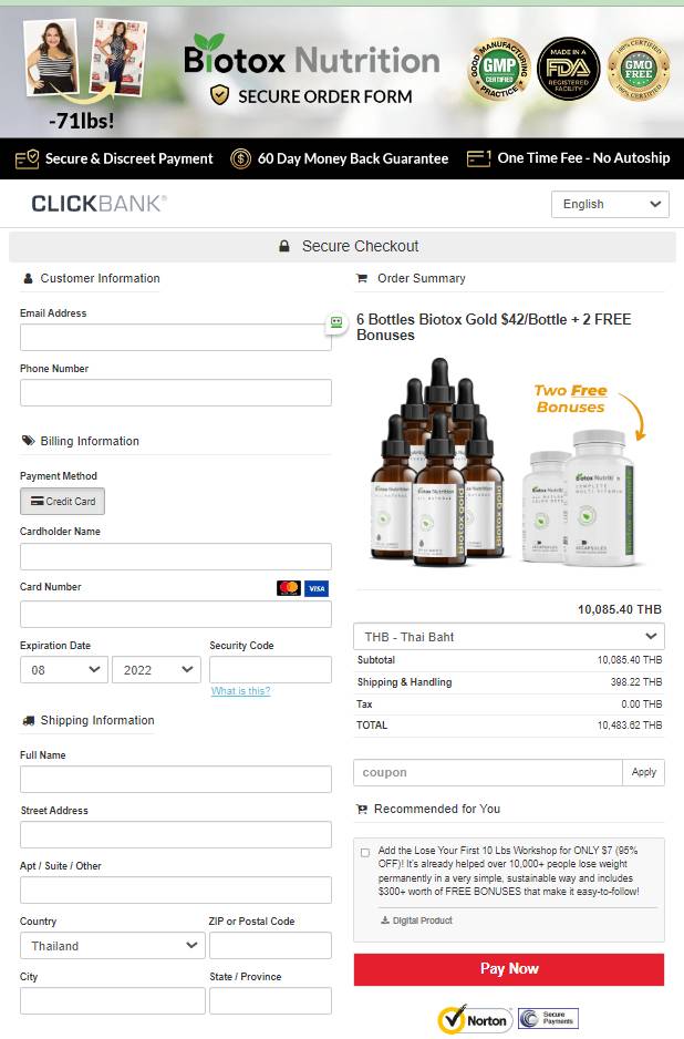 Biotox Gold - Secure Order Page